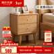 源氏木語(yǔ)全實(shí)木床頭柜現代簡(jiǎn)約橡木收納儲物柜北歐風(fēng)臥室床側邊帶抽小柜子 (橡木原木色)0.4米床頭柜(木滑軌) 組裝