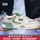 Lee男鞋2025新款冬季休閑鞋男厚底面包鞋真皮休閑板鞋高端潮牌鞋子男 綠色 【主推四季款】 41 【偏大/請拍小一碼】
