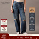 Calvin KleinJeans四季款女士美式潮流復古ck純棉寬松慵懶松弛感破洞牛仔褲 VSI-牛仔藍 26