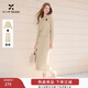 香影法式鏤空針織上衣套裝裙女2025冬季新款流蘇半身裙氣質(zhì)兩件套 淺卡其 L