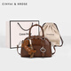 CinvaiKrose小c&k包包女包枕頭包女士2026新款高級感保齡球包手提斜挎包 咖啡色Coffee color【贈掛飾】