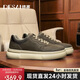 德賽（DESAI）舒適百搭復古休閑鞋潮流百搭厚底增高真皮板鞋 灰咖    39   