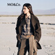 MO&Co.【秦嵐同款】毛呢大衣2025秋新品含羊毛雙排扣外套MBE3OVCT03 熟褐色 S /160