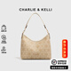 CHARLIE&KELLI CK品牌輕奢包包女包腋下托特包女款單肩斜挎包包新年情人節禮物 米白色【聯(lián)系客服順豐包郵】