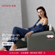 愛(ài)慕（Aimer）25秋睡美人睡衣女抗菌防螨開(kāi)衫帶杯不凸點(diǎn)吊帶九分褲三件套裝 【三件套】鳶尾藍 AM46A851 L 170