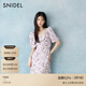 SNIDEL2025春夏優(yōu)雅短袖蕩領(lǐng)雪紡印花茶歇連衣裙SWFO252300 紫色 S (0)
