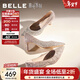 百麗（Belle）吉娜同款高跟鞋女商場(chǎng)款四季單鞋婚鞋BDAK3AQ6 浮光躍金-跟高6.5CM 36