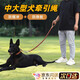 狗繩p繩牽引繩大小型犬項圈防中型寵物咬斷爆沖自由調節遛狗神器 3.5棕色牛皮【項圈+牽引繩】