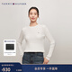 Tommy Hilfiger【復古絞花】秋冬女裝純棉肌理感圓領(lǐng)打底衫開(kāi)衫針織衫毛衣 【凈色圓領(lǐng)絞花】-  白色YBL M （推薦：110-120斤）