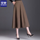 羅蒙（ROMON）a字裙半身裙女春夏2025新款高腰顯瘦遮胯中長(cháng)款大擺百褶長(cháng)裙垂感 咖啡色 春款80cm M  腰圍2尺/適合90-100斤