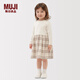 MUJI嬰童 法蘭絨 長(cháng)袖連衣裙 女童童裝裙子 25年冬季 連身裙 CC27PA5A 米白色格紋 80 /48A