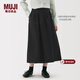 MUJI女式 漢麻棉輕便長(cháng)裙 長(cháng)半身裙女裙子 25年夏季女裝 BE1VBC5S 黑色 XL （165/74A）