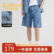 卡賓【經(jīng)典老花滿(mǎn)印】涼感寬松牛仔短褲男25夏季新款透氣五分褲