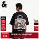 杰克·瓊斯（JACK&JONES）男裝T恤迷彩印花日常個(gè)性休閑寬松百搭純棉舒適短袖上衣 E40黑色 M （175）