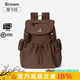 KANGOL雙肩包女大號翻蓋大容量旅游輕便電腦背包男防潑水時(shí)尚百搭書(shū)包 摩卡棕