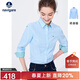 Navigare意大利小帆船長(cháng)袖襯衫女春秋季暗條紋時(shí)尚襯衣薄款透氣休閑寸衫 邦迪藍/白 XL