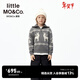 little MO&Co.親子裝-100%綿羊毛little moco童裝25冬裝新款男女童麋鹿提花毛衣 中花灰色 150 150/72