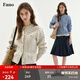 fano studios范洛Fano 基礎百搭抗起球紗線(xiàn)雜點(diǎn)絞花字母刺繡針織開(kāi)衫女2026春 米色第二批 M