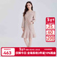 BUOUBUOU2025年秋季新款法式優(yōu)雅小香風(fēng)荷葉下擺粗花呢長(cháng)袖連衣裙女 粉色R25 L