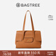 BAGTREE明星同款包包樹(shù)海豚包輕奢品牌植鞣皮托特包大容量通勤女士電腦包 大號-焦糖色 能裝14寸MacBook 高級小眾
