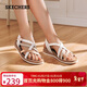 斯凱奇（Skechers）涼鞋女士秋季平底休閑女鞋百搭通勤涼拖鞋外穿沙灘鞋114709