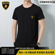 蘭博基尼（AUTOMOBILI LAMBORGHINI）奢侈品牌男裝短袖t恤男士夏季2026新款純色休閑圓領(lǐng)棉體恤衫上衣 深邃黑 【官方正品】 XL 52/180適合140-160斤