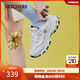 斯凱奇（Skechers）女鞋春季小白熊休閑鞋子厚底增高百搭運動(dòng)軟底老爹鞋99999863 白色/海軍藍色/WNV 38