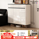 PALULA BUFFY輕奢巖板烤漆鞋柜門(mén)口入戶(hù)柜換鞋凳坐凳一體家用鞋架儲物 【亮光奶油白】1.0米單柜 升級鋼化玻璃臺面