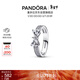 潘多拉（PANDORA）[新年禮物]恒耀白蝴蝶戒指銀色密鑲雙環(huán)設計精致生日禮物送女友