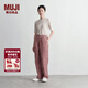 MUJI女式 燈芯絨直筒褲褲子女款長(cháng)褲休閑褲冬季女裝BEB90C4A 煙熏粉色 XL (165/74A)