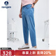 Navigare意大利小帆船男士小腳牛仔褲春夏季新品休閑舒適九分褲涼感褲子 牛仔藍 31