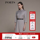 PORTS寶姿秋冬女裝長(cháng)袖中長(cháng)連衣裙LM9D093NFQ044 浮雕淺粉格紋 L (8)
