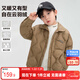 左西男童輕薄羽絨服襯衫三防秋冬款2025新款男冬裝兒童外套 咖啡色150
