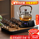 憶壺茶（YIHUTEA）玻璃煮茶壺電陶爐煮茶器圍爐煮茶套裝家用燒水壺大容量泡茶養生壺 【煮茶十件套】煙灰壺+數顯黑爐+6杯+杯架+茶盤(pán)
