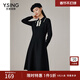 衣香麗影黑色針織連衣裙新款學(xué)院風(fēng)軟糯miu系小黑裙新復古回潮 黑色 M