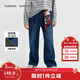 巴拉巴拉balaOne童裝男童褲子兒童牛仔褲2025秋冬加絨直筒褲208425108104