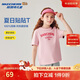 Skechers斯凱奇男女童純棉短袖T恤衫兒童夏季寬松透氣運動(dòng)上衣L225K055