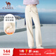 駱駝（CAMEL）直筒針織衛褲女裝寬松顯瘦休閑運動(dòng)褲 Y24CAVL6624 米白 L