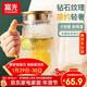 富光冷水壺玻璃耐高溫家用大容量水瓶白開(kāi)水杯家庭套裝扎壺茶壺涼水壺 錘紋壺2200ml