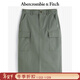 Abercrombie & Fitch美式氣質(zhì)巴恩風(fēng)美式高腰直筒中長(cháng)款半身裙春夏女裝143-4235 深軍綠色 L (165/84A)