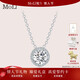 MoLi18K金人工培育鉆石項鏈鉑金項鏈圓鉆吊墜鎖骨項鏈1克拉訂婚禮物 鉑金墜+銀鏈培育鉆D/VVS/IGI證 2克拉優(yōu)品鉆