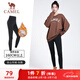 駱駝（CAMEL）加絨鯊魚(yú)褲女瑜伽打底芭比緊身褲 YK222CL7718B 幻影黑 XXL
