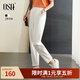 歐莎（OSA）九分休閑褲女夏季薄款小個(gè)子松緊腰顯瘦錐形運動(dòng)褲 白色 S