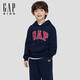 蓋璞（GAP）男女童2026春季新款logo貼布繡寬松套頭連帽衛衣兒童裝860933