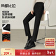 尚都比拉松緊腰加厚保暖休閑褲女冬季彈力針織小腳褲高級感氣質(zhì)九分煙管褲