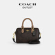 蔻馳（COACH）【禮物】奧萊女士女包經(jīng)典老花ROWAN 迷你波士頓單肩斜挎包手提包 IM/胡桃木色/棕黃色