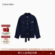 Calvin KleinJeans26春夏新款女士美式復古ck系帶翻領(lǐng)寬松潮殼純棉牛仔外套 QT0-牛仔藍黑 XXS