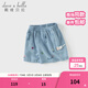 戴維貝拉（DAVE＆BELLA）兒童褲子夏裝新款薄款女童萊賽爾牛仔褲小童短褲女寶寶休閑褲 牛仔藍【現貨】 120 cm（建議身高110-120cm）