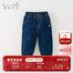 戴維貝拉【商場(chǎng)同款】?jì)和澴?023秋冬男童休閑牛仔棉褲夾棉加厚