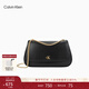 Calvin Klein女包氣質(zhì)優(yōu)雅休閑小眾通勤風(fēng)ck字母單肩斜挎鏈條包馬鞍包禮物 YIH-太空黑 均碼
